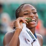 Vashti Cunningham leaps for gold, Melissa Jefferson-Wooden makes statement in 100