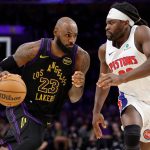 How many points did LeBron James score on birthday vs Pistons?